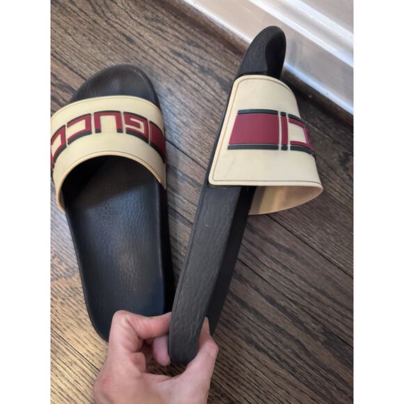 Gucci Mens Pursuit Logo Pool Slides Sandals Slip On US Sz 11 - Picture 6 of 16